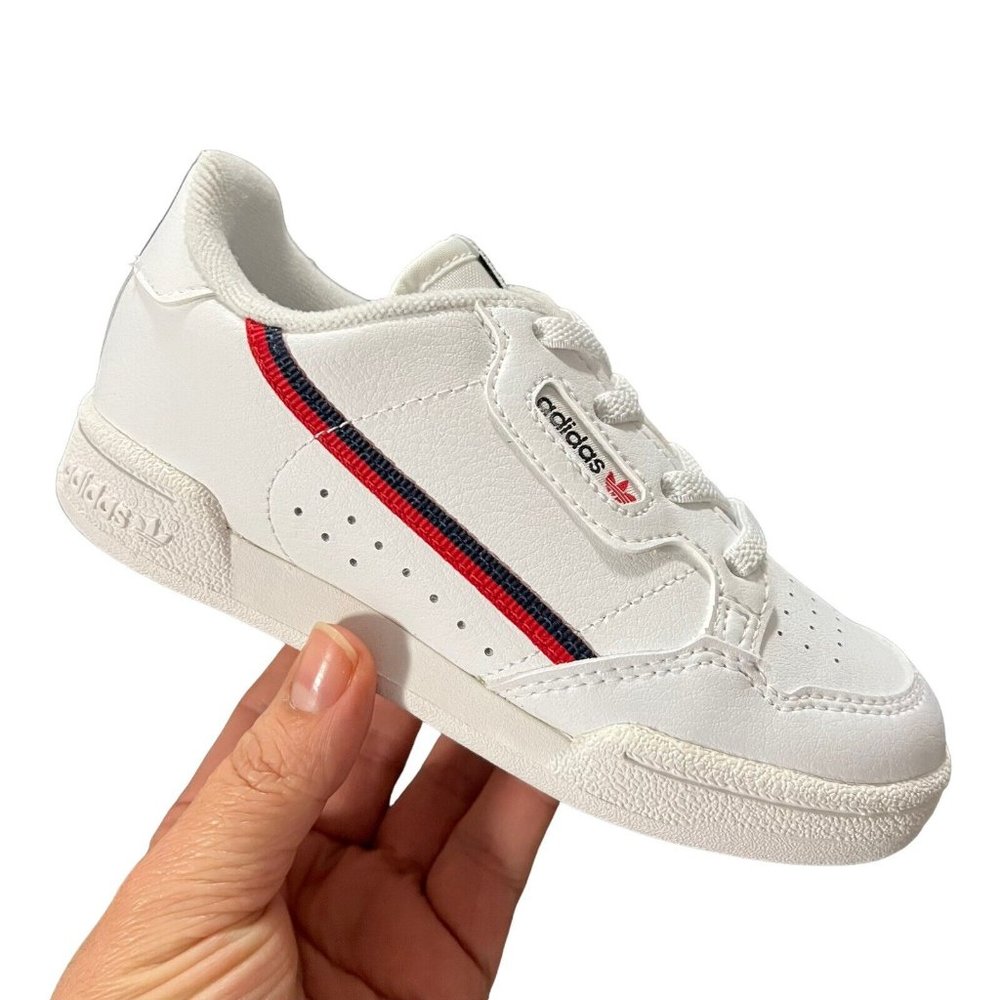 adidas Continental Toddler Boys Slip-on Sneakers Size 10 White Lightweight Shoes